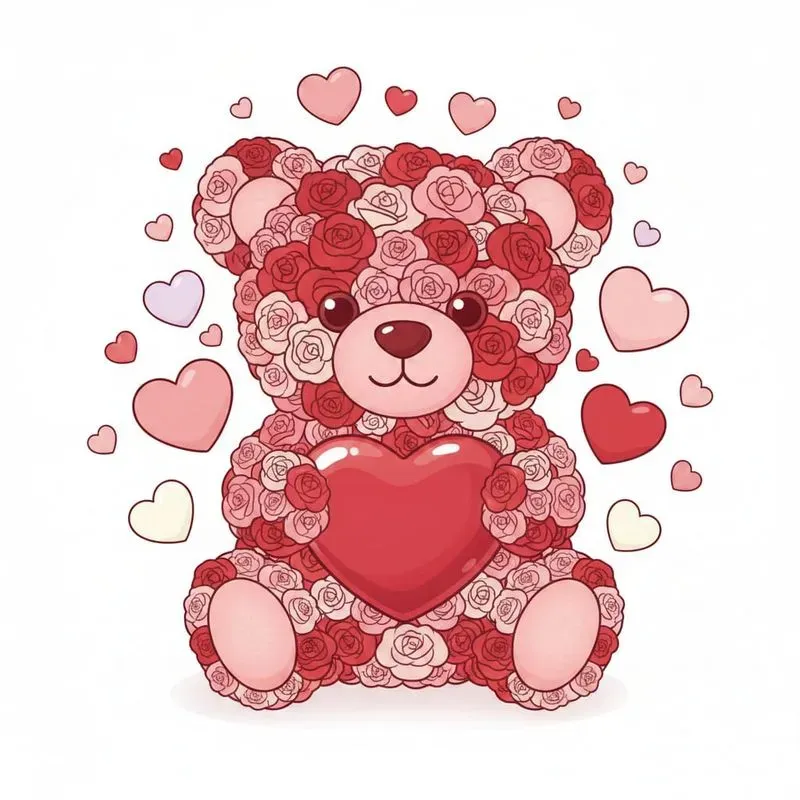 Floral Valentine Character Art