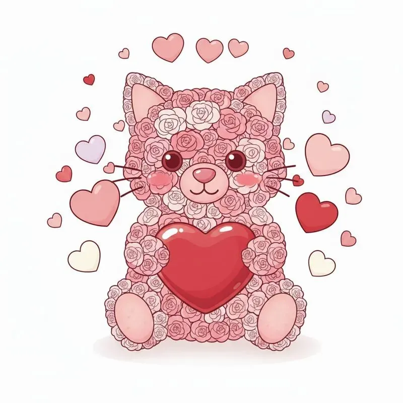 Floral Valentine Character Art
