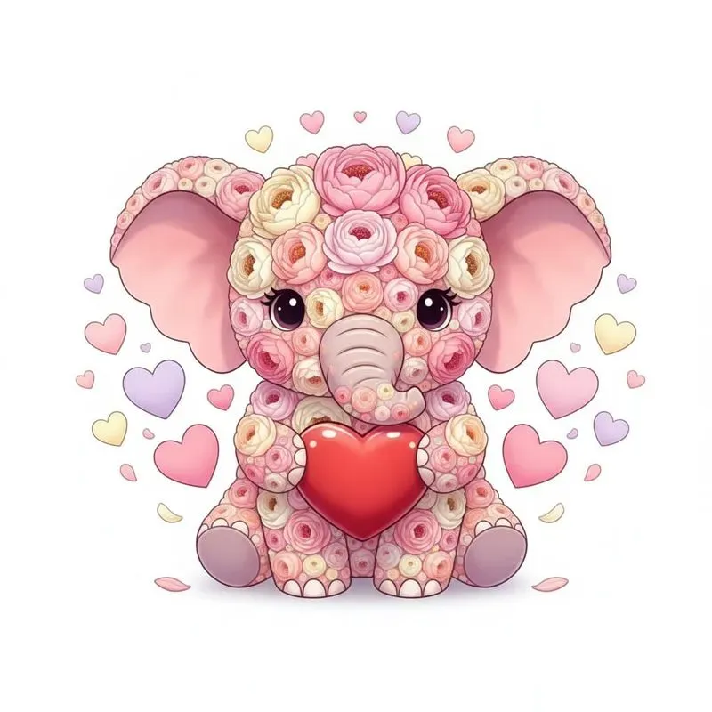 Floral Valentine Character Art