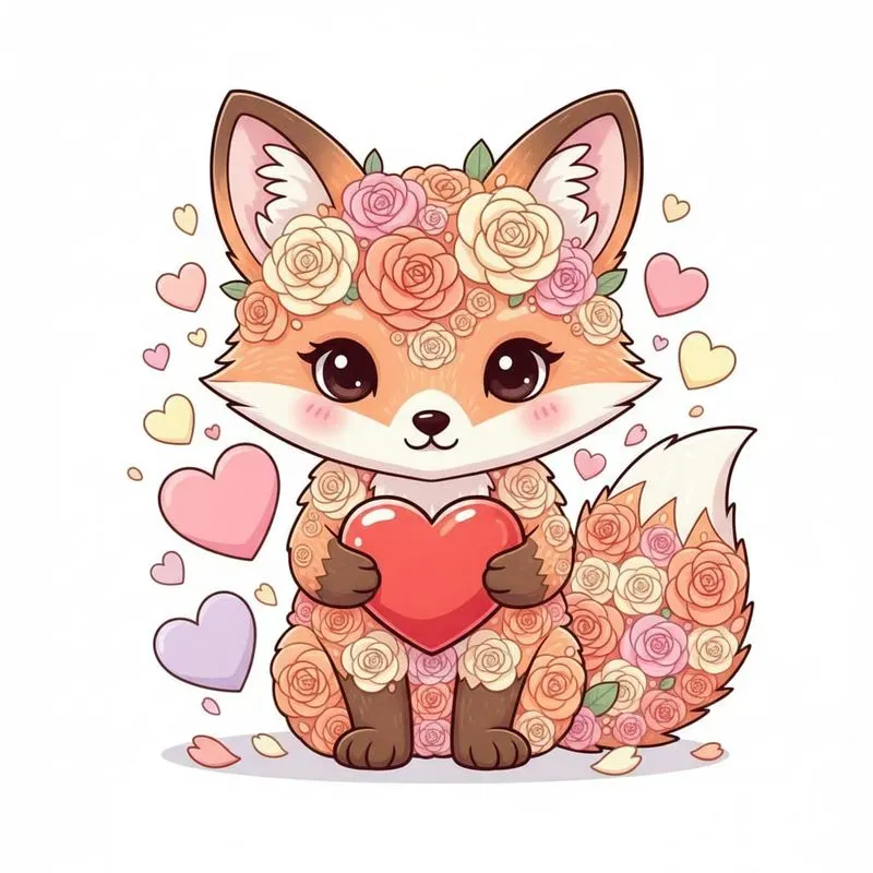 Floral Valentine Character Art