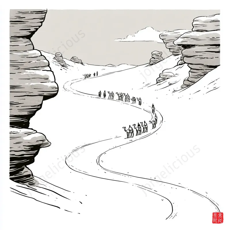 Poetic Monochrome Ink Illustrations