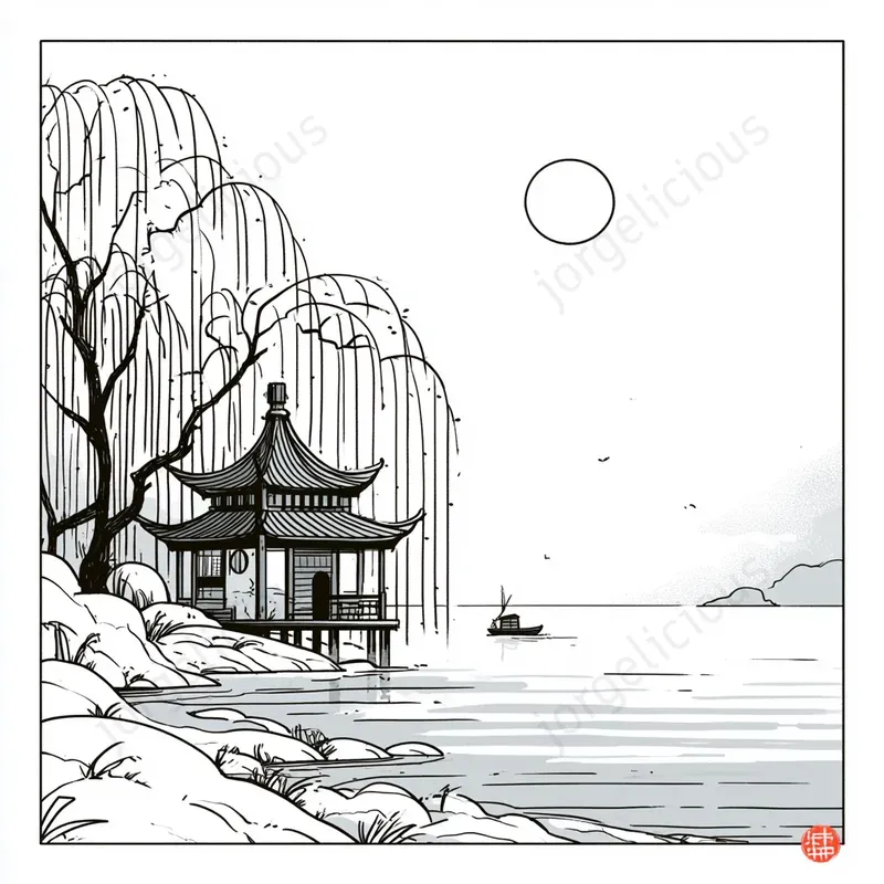 Poetic Monochrome Ink Illustrations