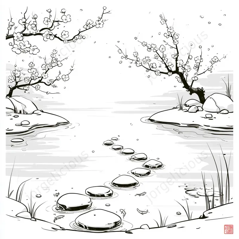 Poetic Monochrome Ink Illustrations