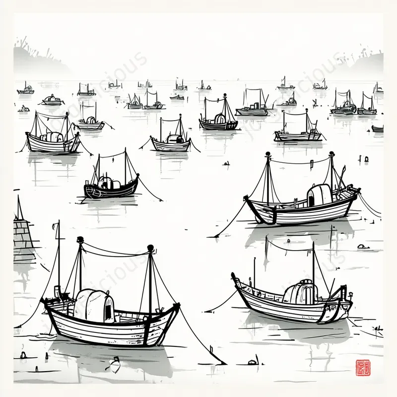 Poetic Monochrome Ink Illustrations