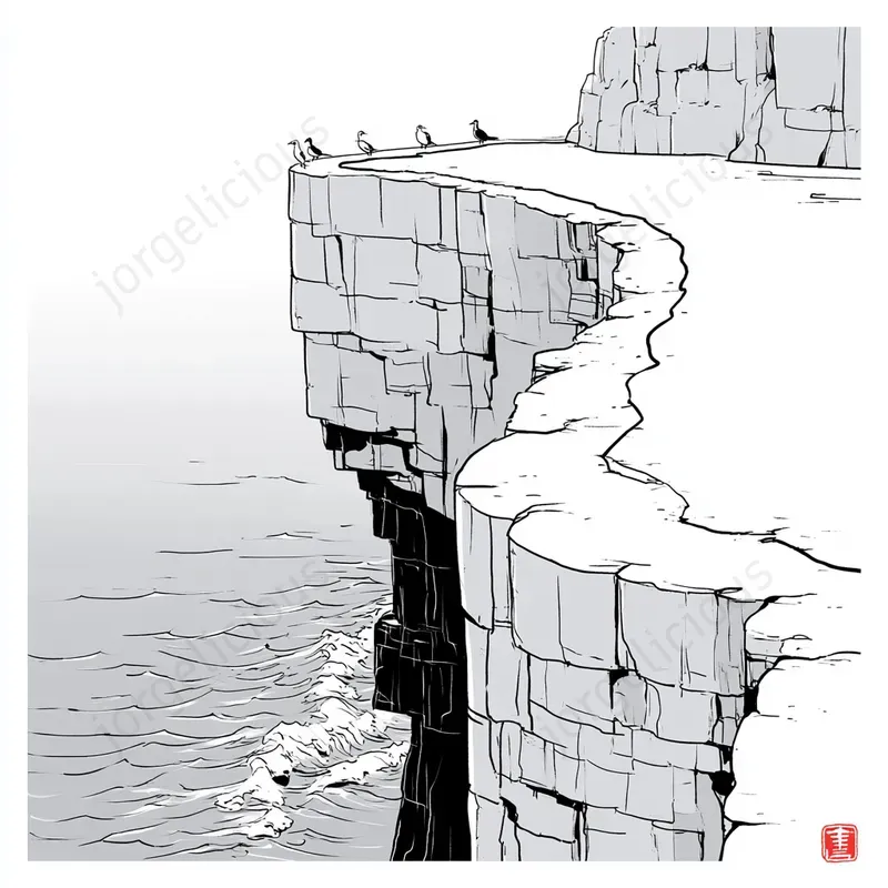 Poetic Monochrome Ink Illustrations