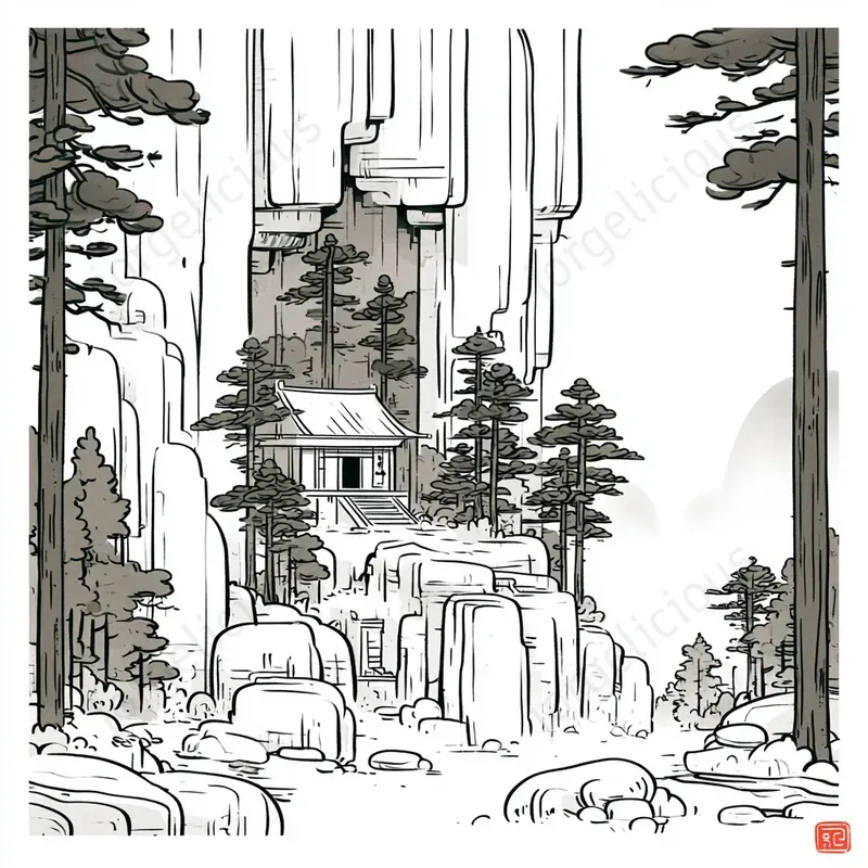 Poetic Monochrome Ink Illustrations