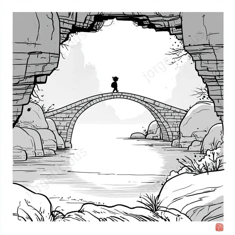 Poetic Monochrome Ink Illustrations