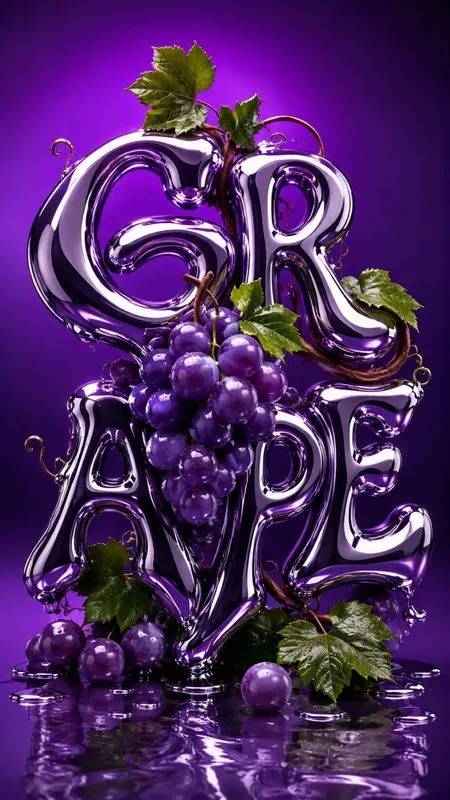 Acid Chrome 3D Typography Art