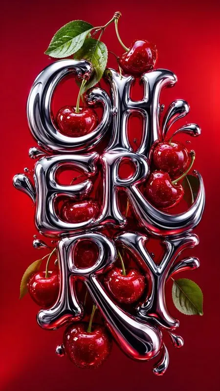 Acid Chrome 3D Typography Art
