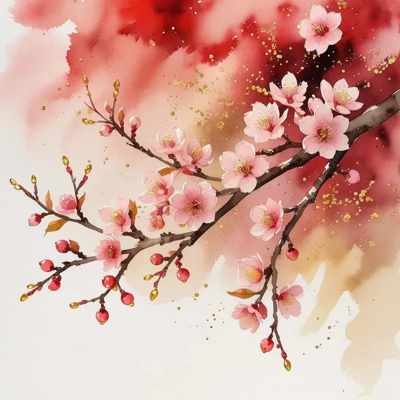 Watercolor Chinese New Year Illustrations