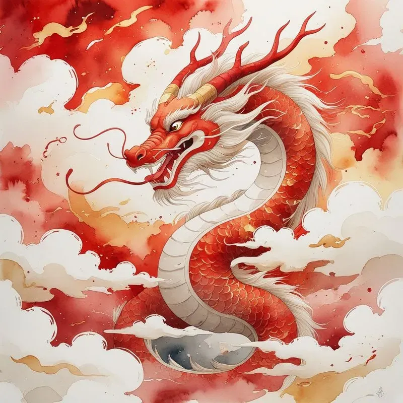 Watercolor Chinese New Year Illustrations