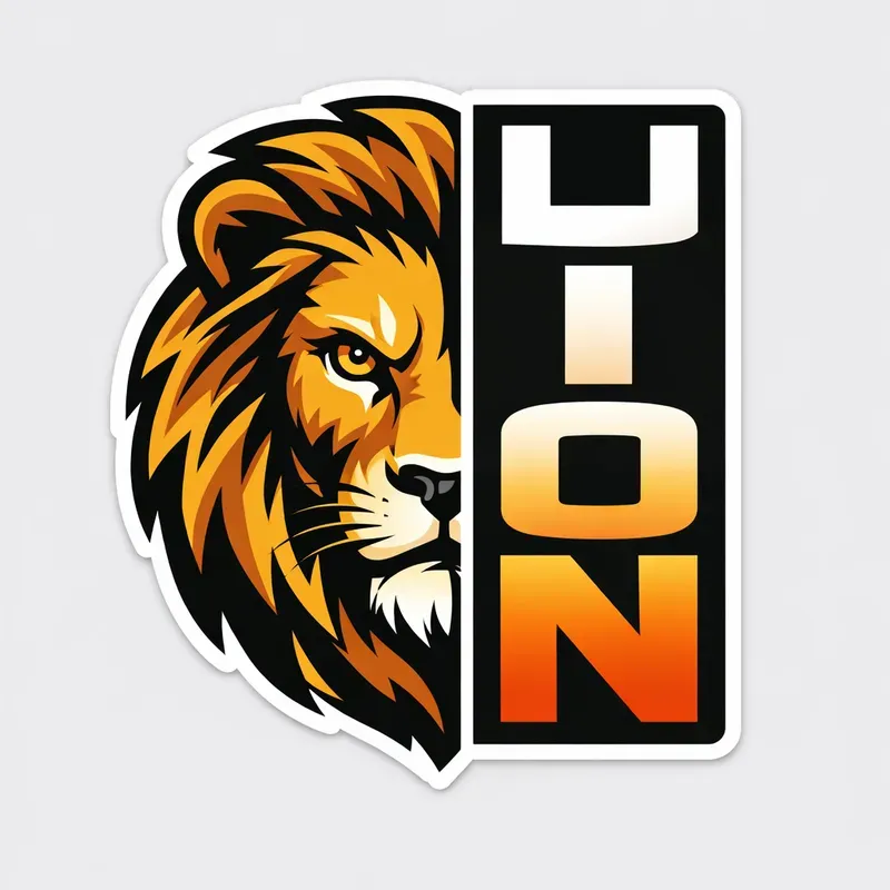 Minimalist Half Face Animal Sticker Art