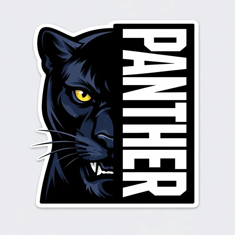 Minimalist Half Face Animal Sticker Art