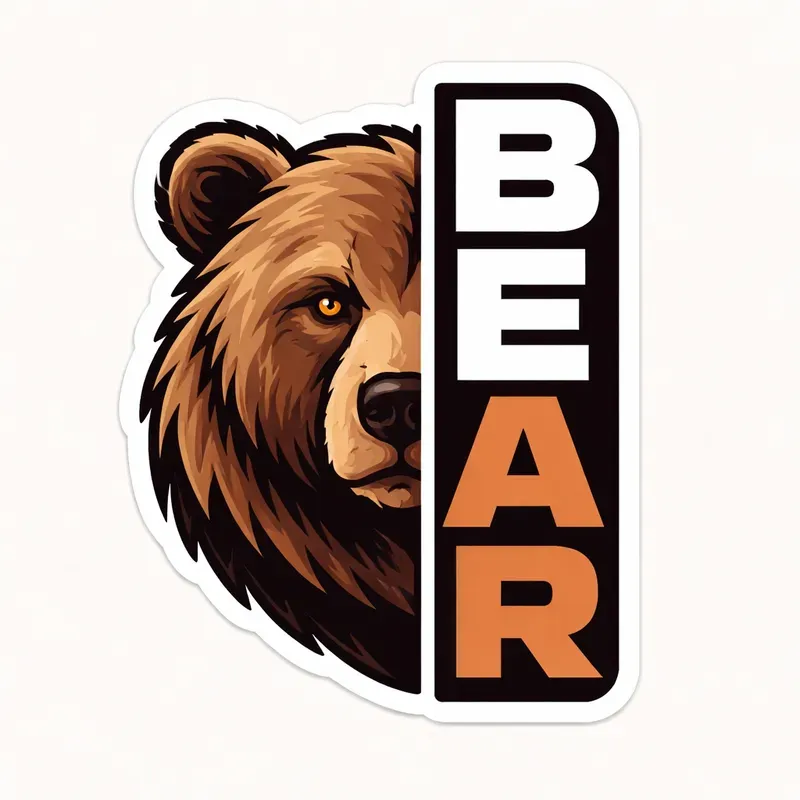 Minimalist Half Face Animal Sticker Art