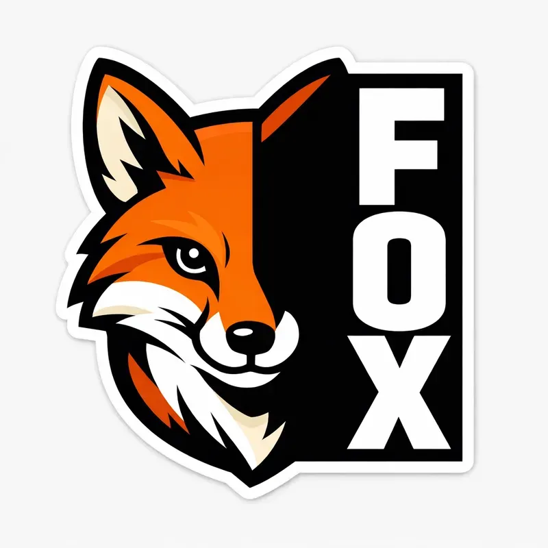 Minimalist Half Face Animal Sticker Art