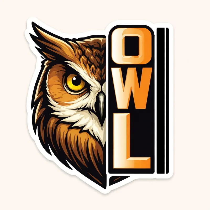 Minimalist Half Face Animal Sticker Art