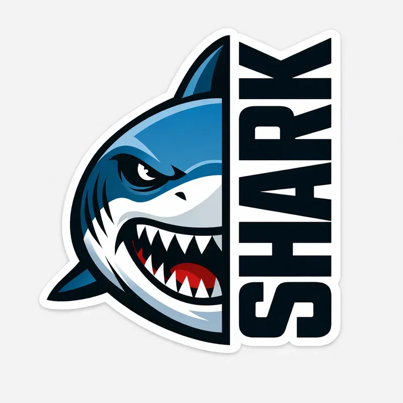 Minimalist Half Face Animal Sticker Art