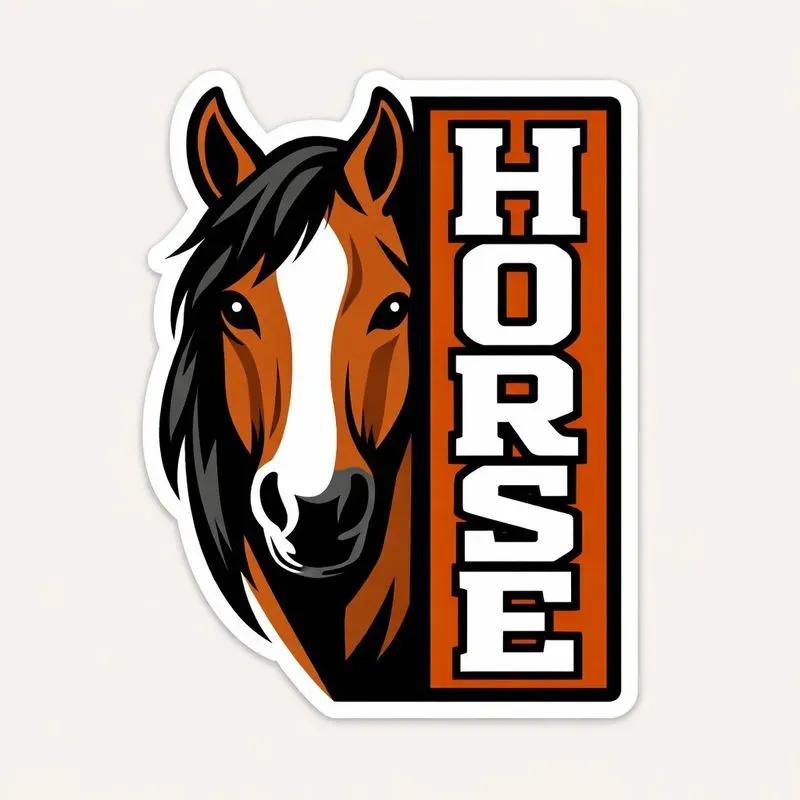 Minimalist Half Face Animal Sticker Art