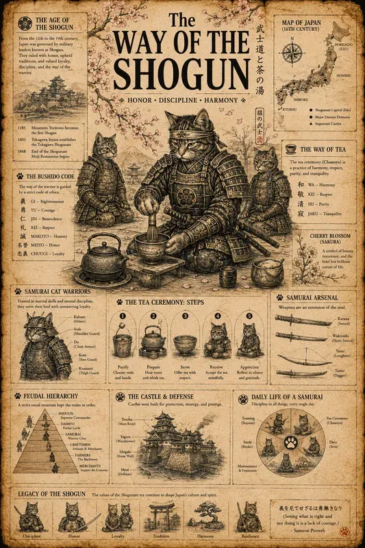 Educational Cat History Poster Templates