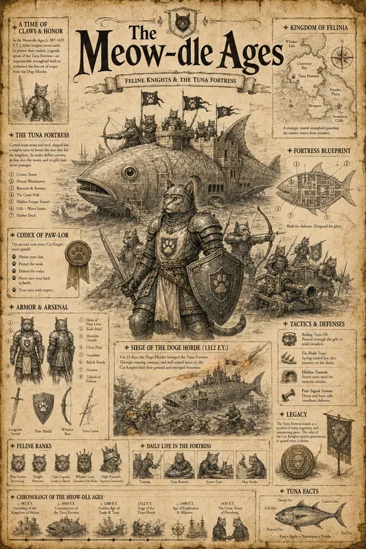 Educational Cat History Poster Templates