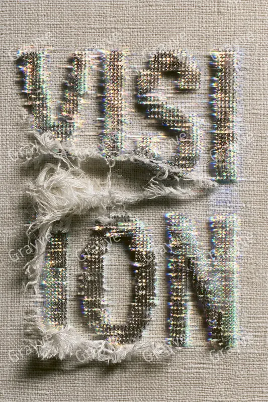 Embroidered Glitch Typography Art