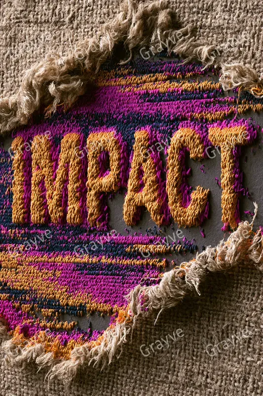 Embroidered Glitch Typography Art