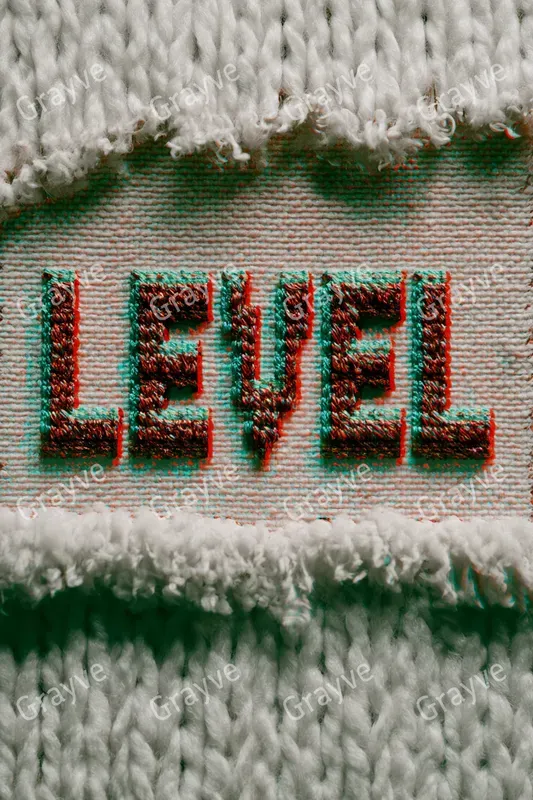 Embroidered Glitch Typography Art