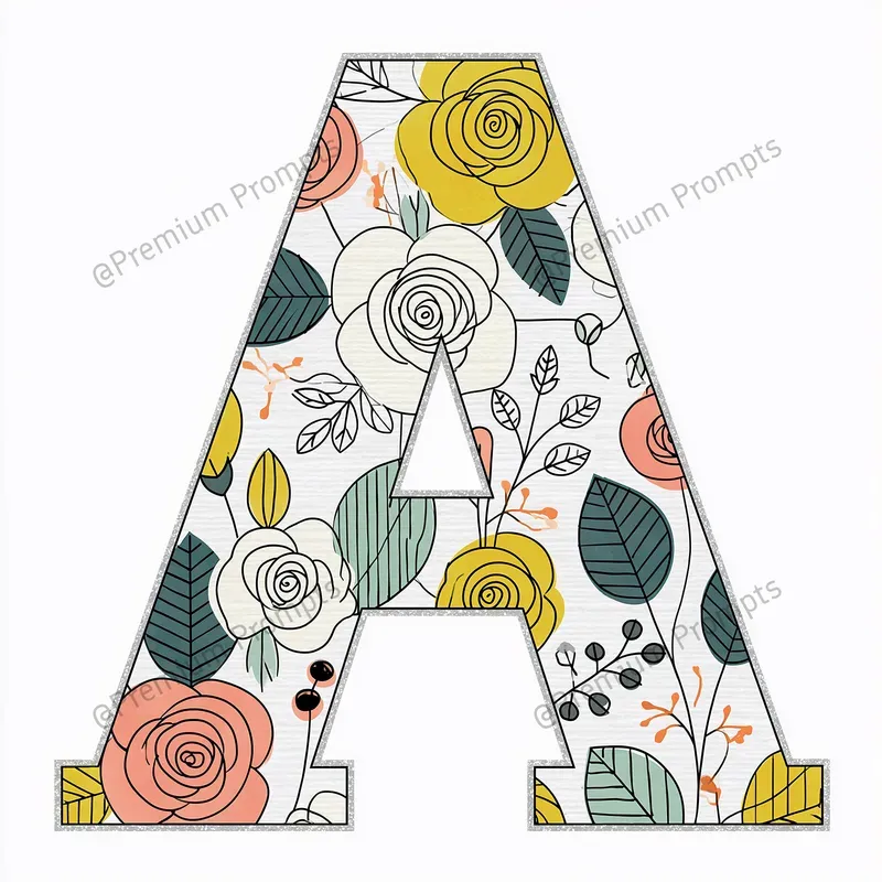 Decorative Blooming Alphabet Letters