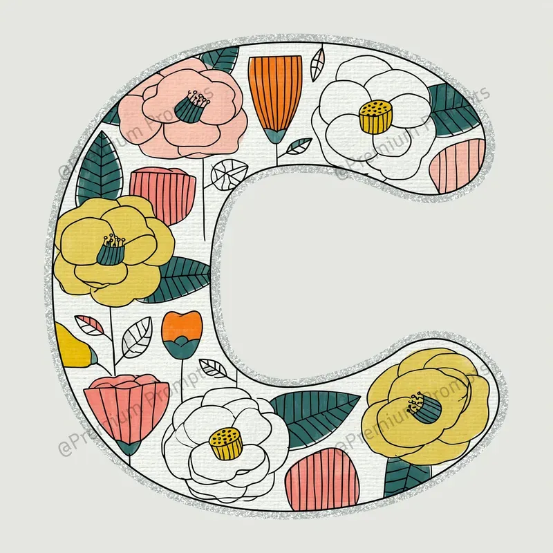 Decorative Blooming Alphabet Letters