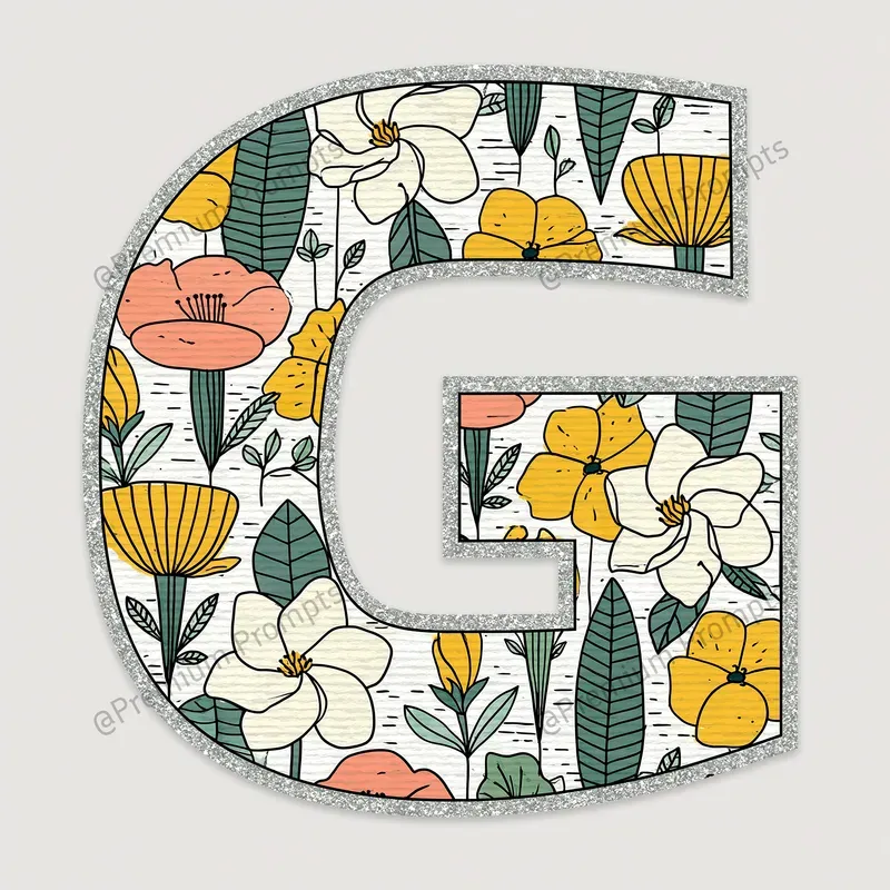 Decorative Blooming Alphabet Letters