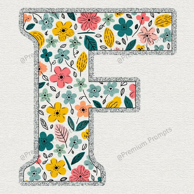Decorative Blooming Alphabet Letters