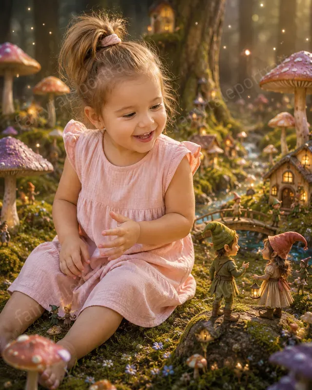 Children In A Miniature Fantasy World