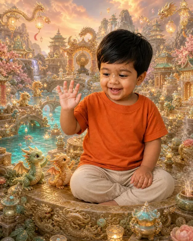 Children In A Miniature Fantasy World