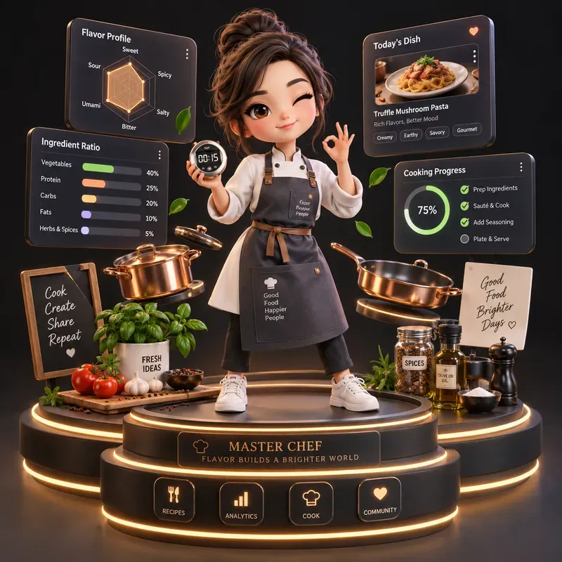 3D Chibi Professional Infographic Dioramas