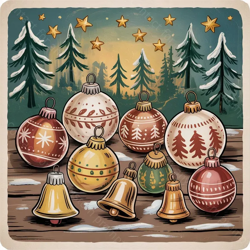 Vintage Nostalgic Christmas Illustrations