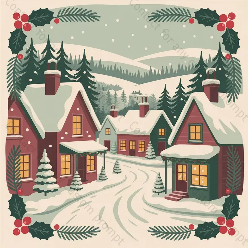 Vintage Nostalgic Christmas Illustrations