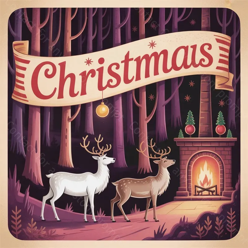 Vintage Nostalgic Christmas Illustrations