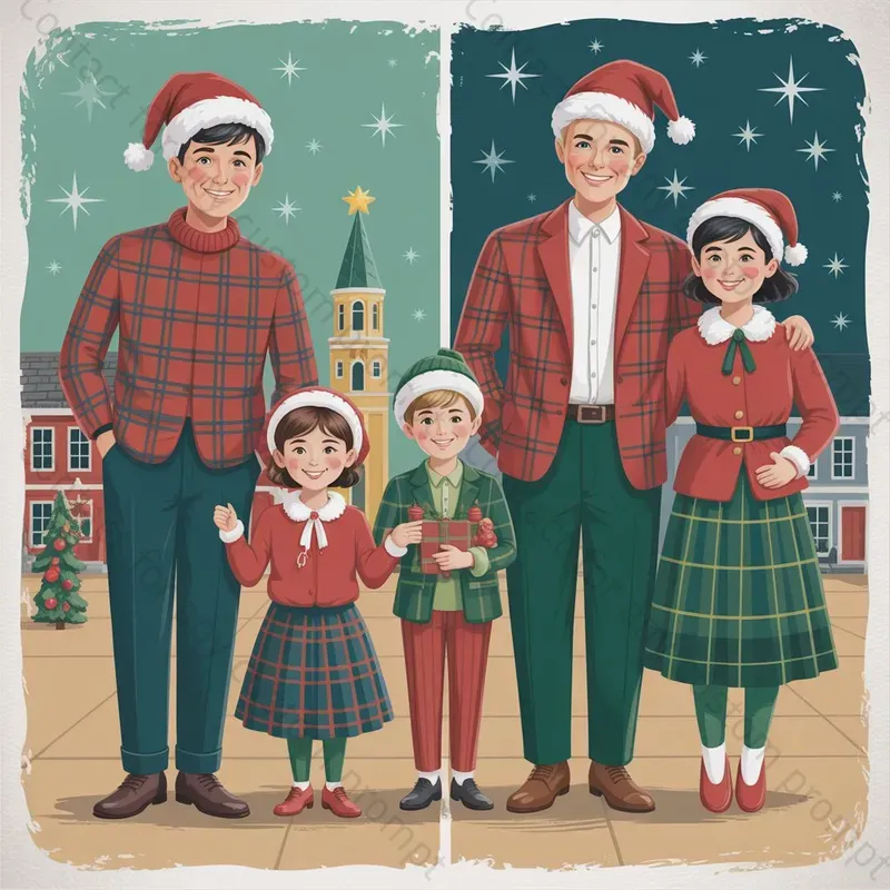 Vintage Nostalgic Christmas Illustrations