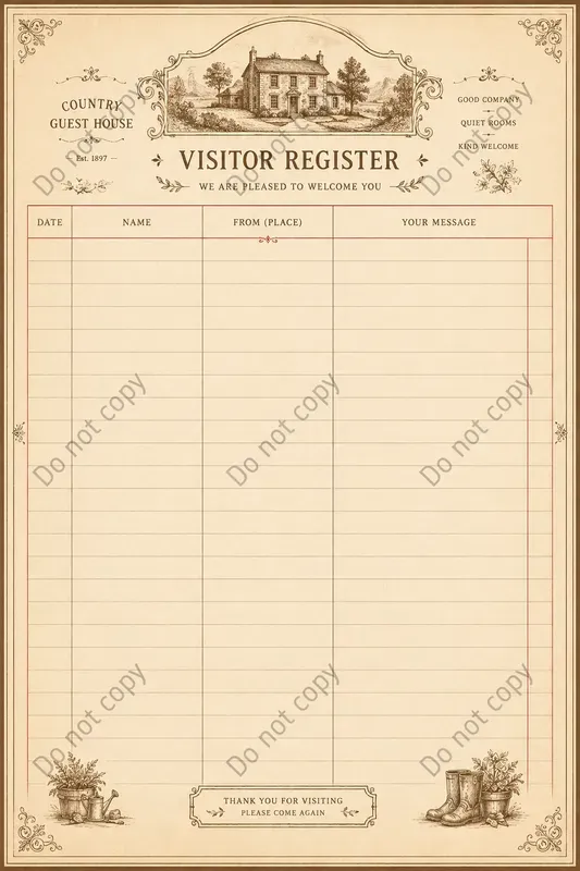 Visitor Register Journal Pages