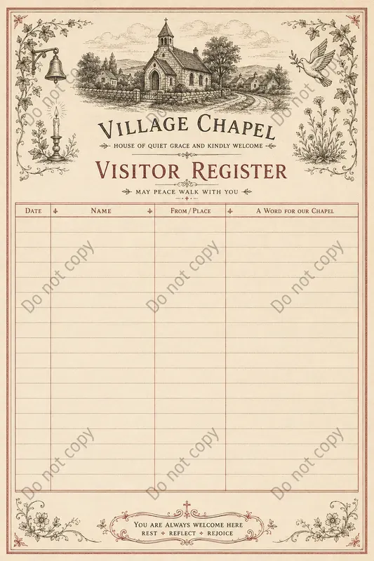 Visitor Register Journal Pages