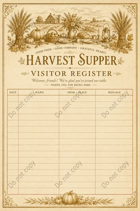 Visitor Register Journal Pages