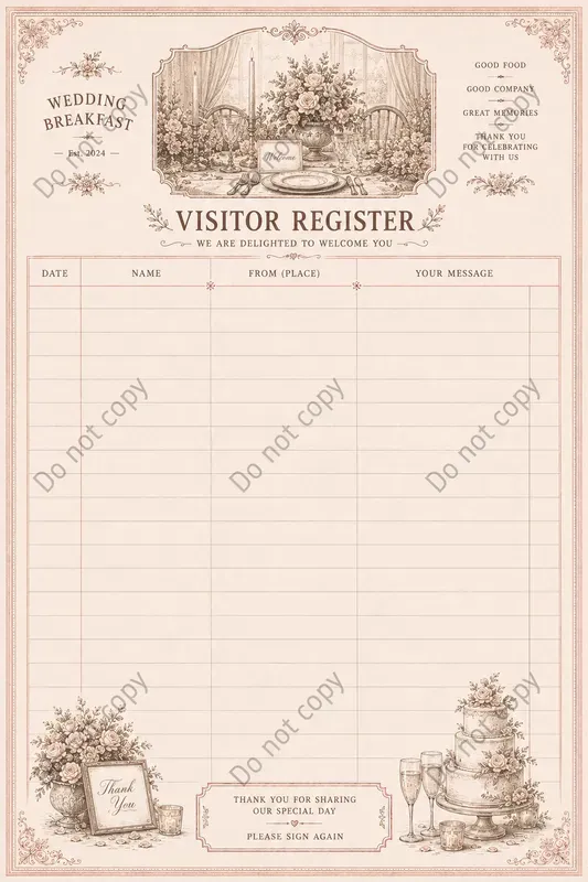 Visitor Register Journal Pages
