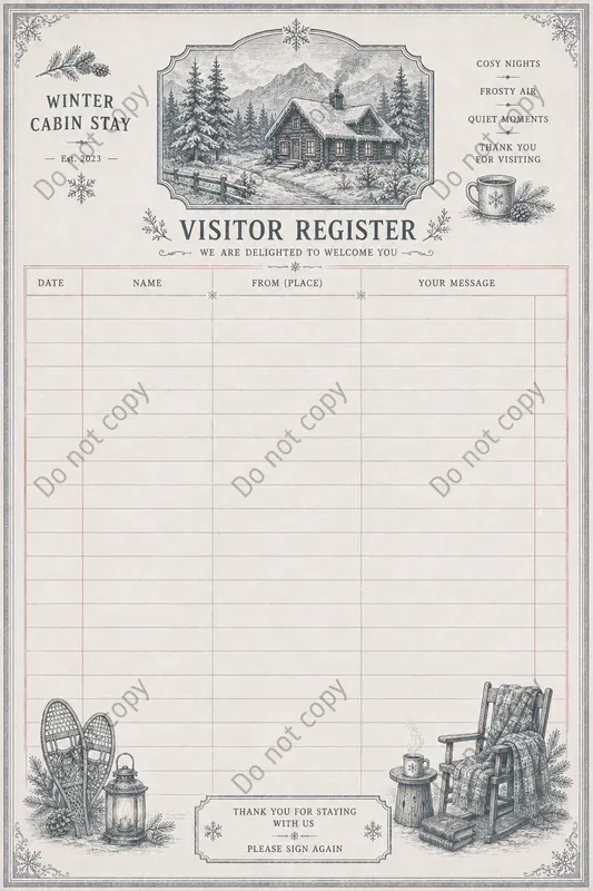 Visitor Register Journal Pages