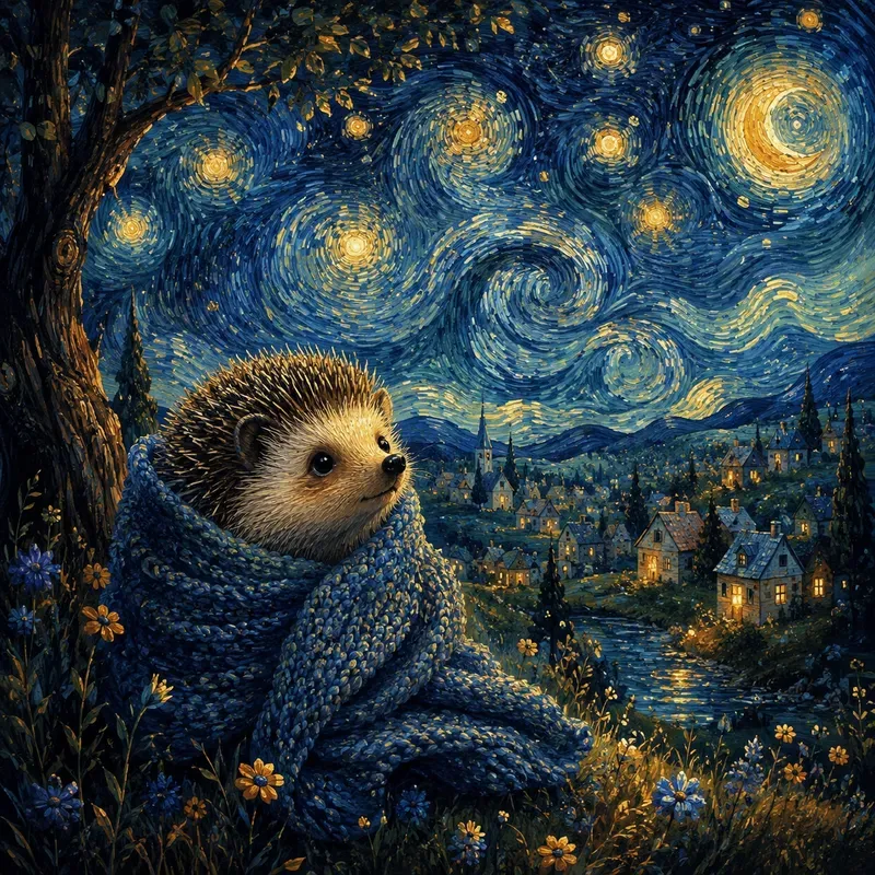 Whimsical Storybook Night Art