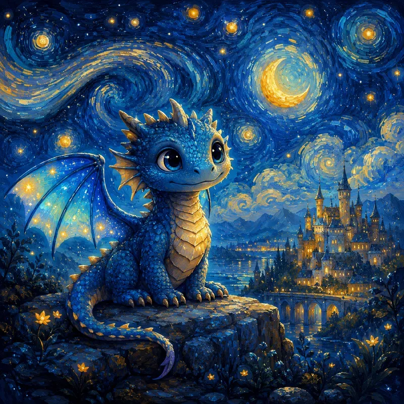 Whimsical Storybook Night Art