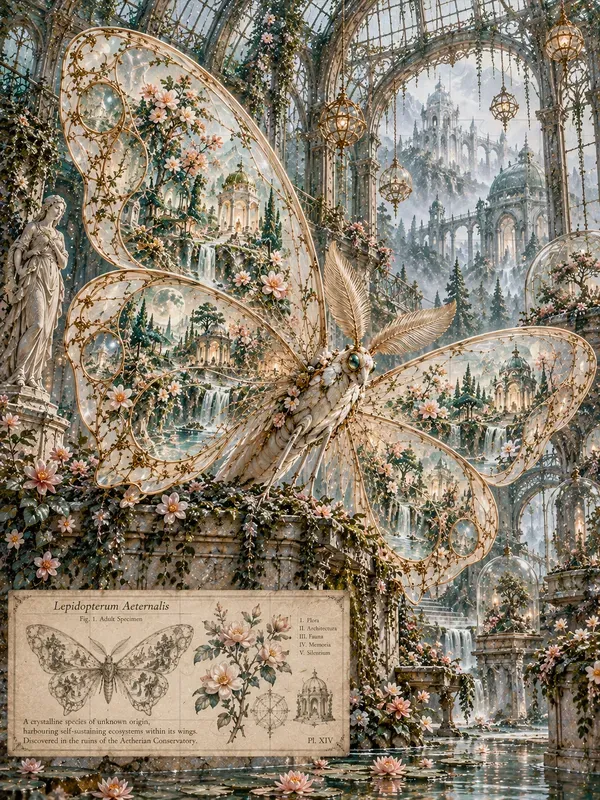 Surreal Porcelain Moth Art