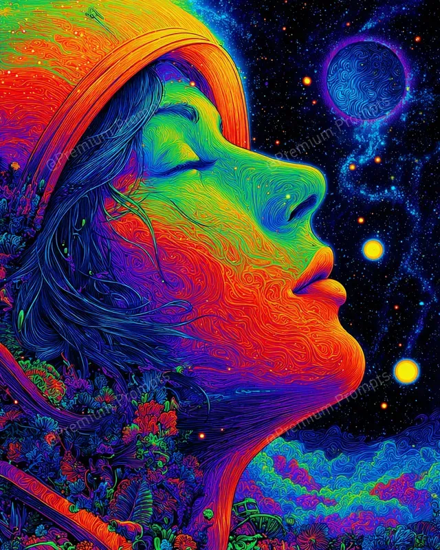 Vibrant Psychedelic 80s Retro Poster Art