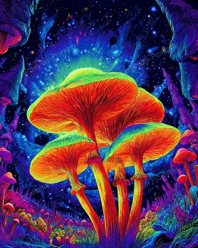 Vibrant Psychedelic 80s Retro Poster Art