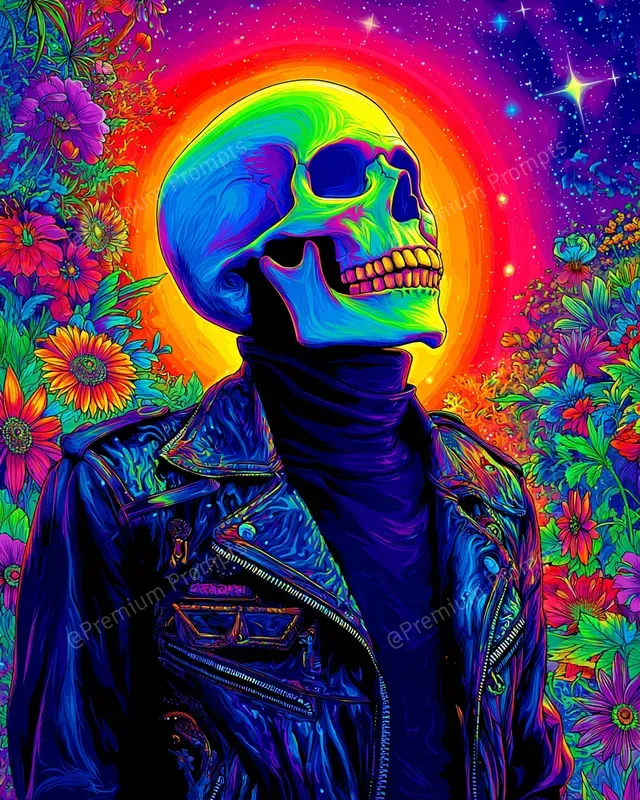 Vibrant Psychedelic 80s Retro Poster Art