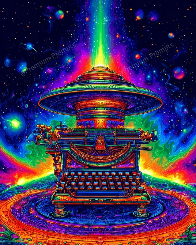 Vibrant Psychedelic 80s Retro Poster Art